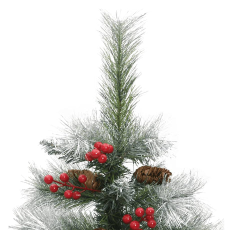 Kunstkerstboom met scharnieren dennenappels en bessen 150 cm - AllerleiShop