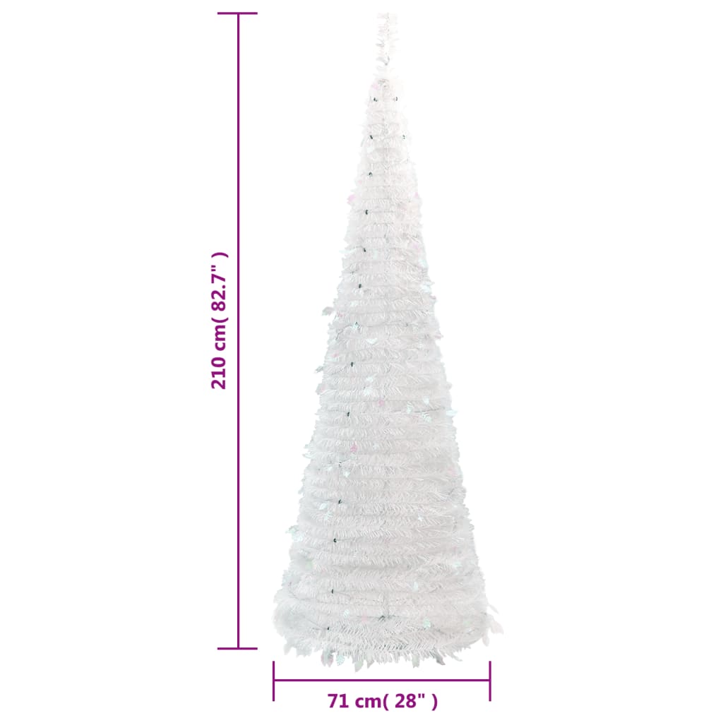 Kunstkerstboom pop-up 200 LED's 210 cm wit - AllerleiShop