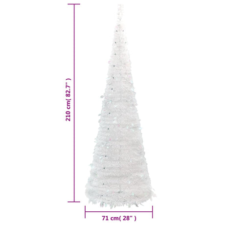 Kunstkerstboom pop-up 200 LED's 210 cm wit - AllerleiShop