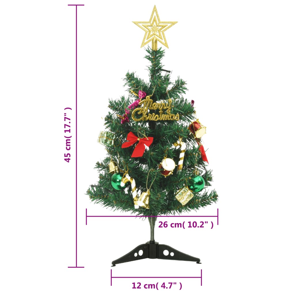 Kunstkerstboom met verlichting mini 20 LED's 45 cm groen - AllerleiShop