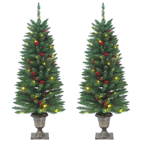 Kunstkerstbomen 2 st 100 LED's 120 cm groen - AllerleiShop