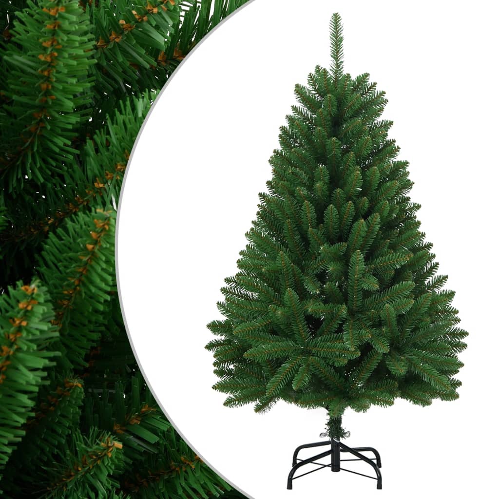 Kunstkerstboom met scharnieren met standaard 120 cm groen - AllerleiShop