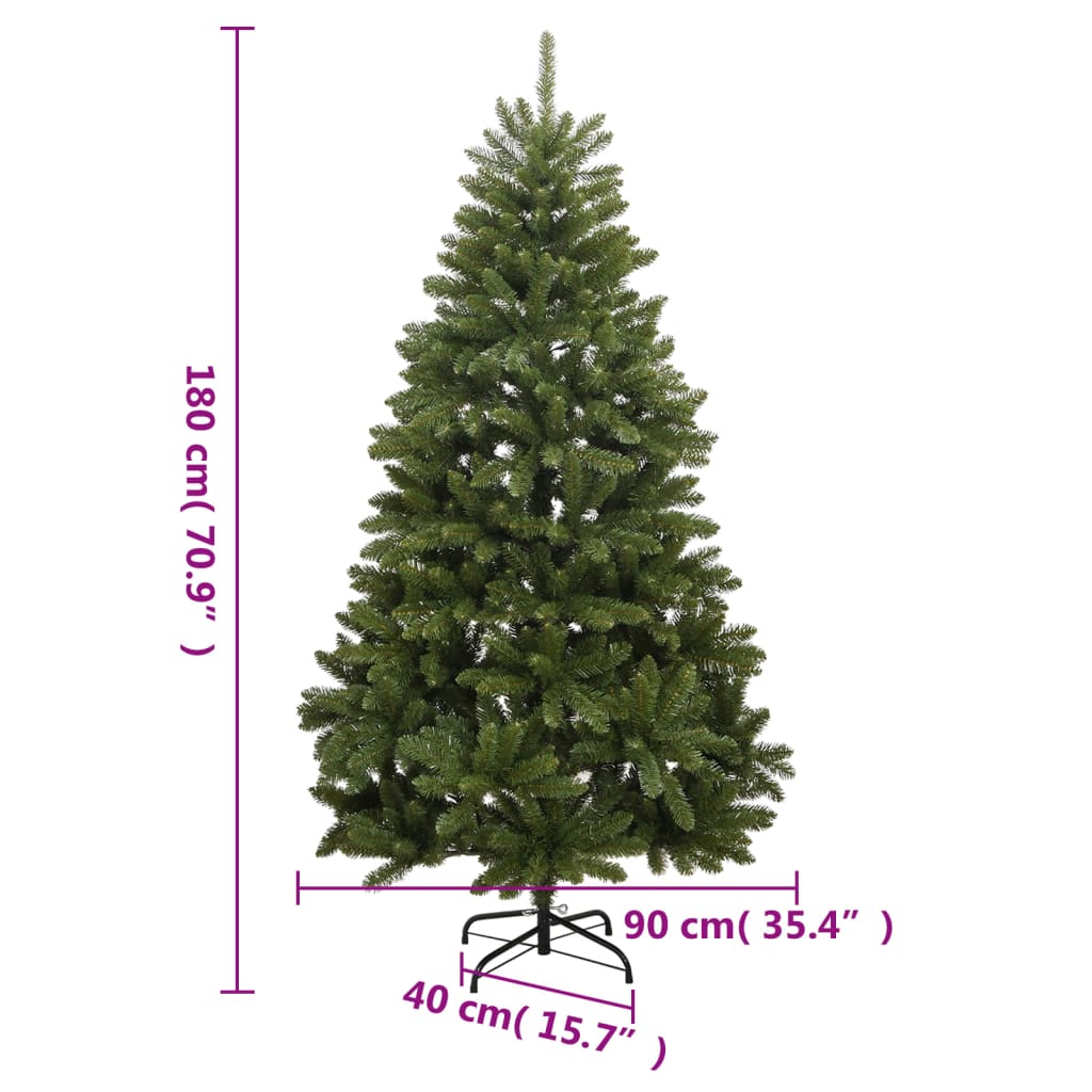 Kunstkerstboom met scharnieren en standaard 180 cm groen - AllerleiShop