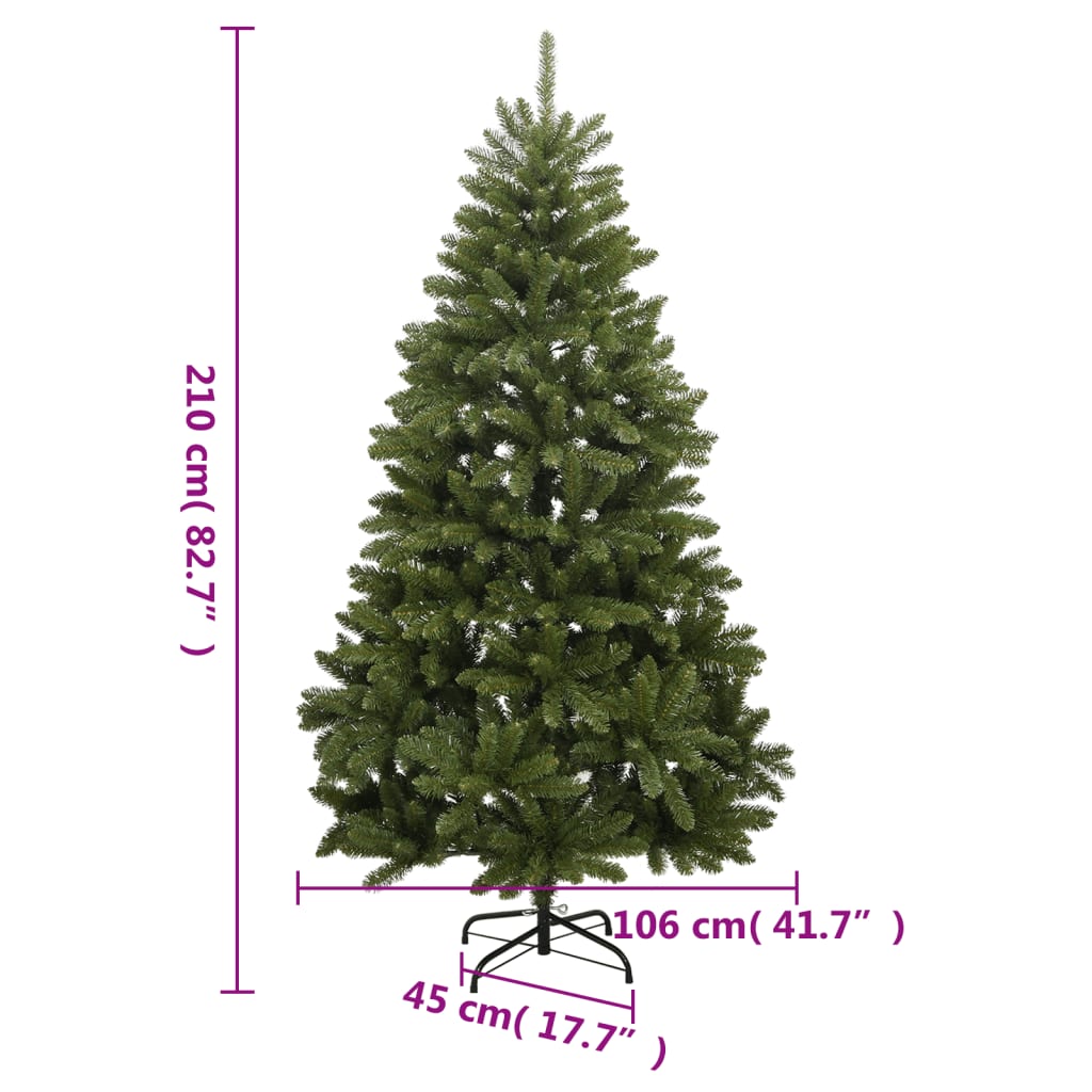 Kunstkerstboom met scharnieren en standaard 210 cm groen - AllerleiShop