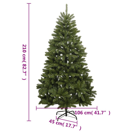 Kunstkerstboom met scharnieren en standaard 210 cm groen - AllerleiShop