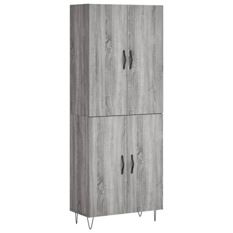 Hoge kast 69,5x34x180 cm bewerkt hout grijs sonoma eikenkleurig - AllerleiShop