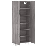 Hoge kast 69,5x34x180 cm bewerkt hout grijs sonoma eikenkleurig - AllerleiShop