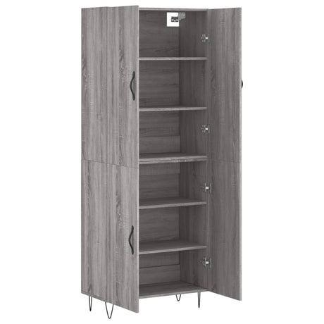 Hoge kast 69,5x34x180 cm bewerkt hout grijs sonoma eikenkleurig - AllerleiShop