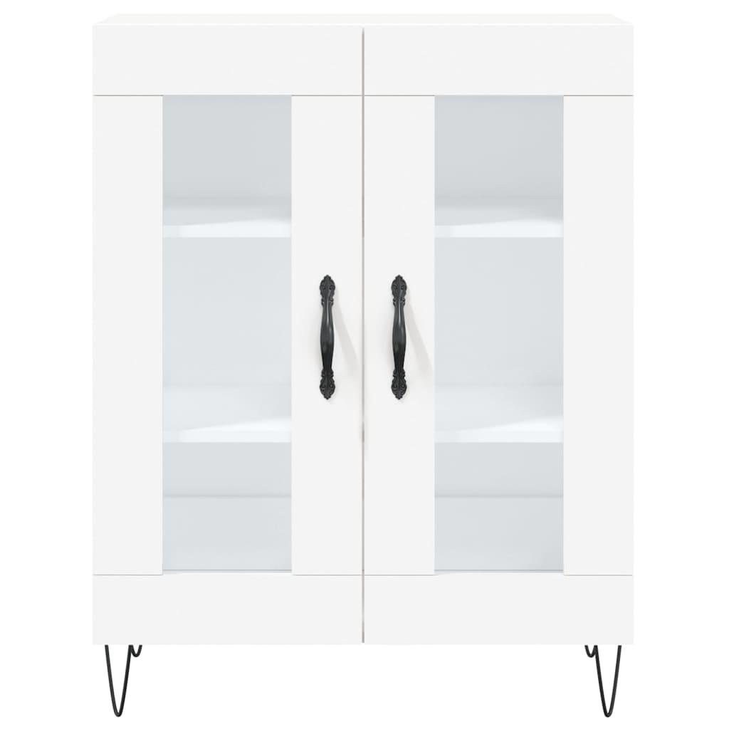 Hoge kast 69,5x34x180 cm bewerkt hout wit - AllerleiShop