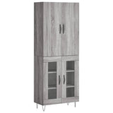 Hoge kast 69,5x34x180 cm bewerkt hout grijs sonoma eikenkleurig - AllerleiShop