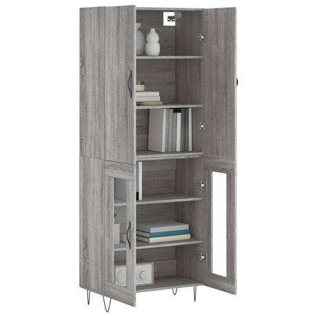 Hoge kast 69,5x34x180 cm bewerkt hout grijs sonoma eikenkleurig - AllerleiShop