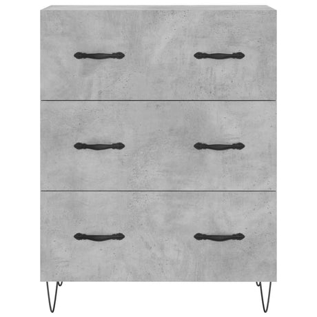 Hoge kast 69,5x34x180 cm bewerkt hout betongrijs - AllerleiShop