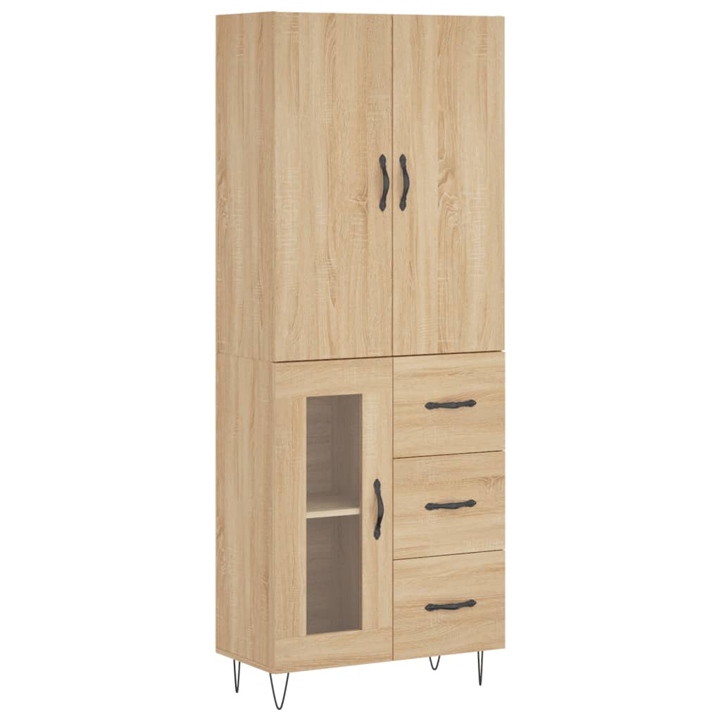 Hoge kast 69,5x34x180 cm bewerkt hout sonoma eikenkleurig - AllerleiShop