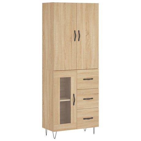 Hoge kast 69,5x34x180 cm bewerkt hout sonoma eikenkleurig - AllerleiShop