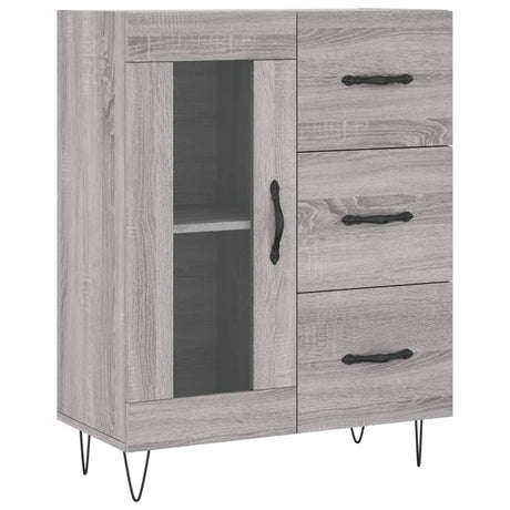 Hoge kast 69,5x34x180 cm bewerkt hout grijs sonoma eikenkleurig - AllerleiShop