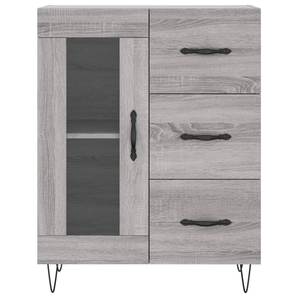 Hoge kast 69,5x34x180 cm bewerkt hout grijs sonoma eikenkleurig - AllerleiShop