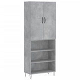 Hoge kast 69,5x34x180 cm bewerkt hout betongrijs - AllerleiShop