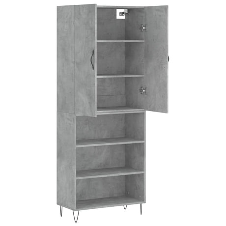 Hoge kast 69,5x34x180 cm bewerkt hout betongrijs - AllerleiShop