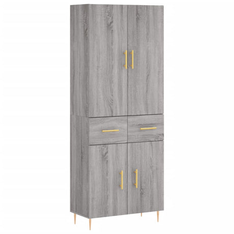 Hoge kast 69,5x34x180 cm bewerkt hout grijs sonoma eikenkleurig - AllerleiShop