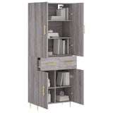 Hoge kast 69,5x34x180 cm bewerkt hout grijs sonoma eikenkleurig - AllerleiShop