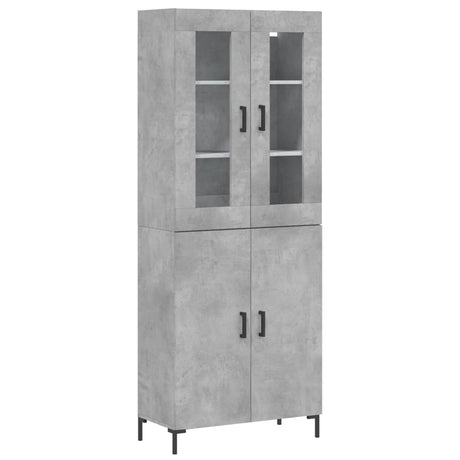 Hoge kast 69,5x34x180 cm bewerkt hout betongrijs - AllerleiShop