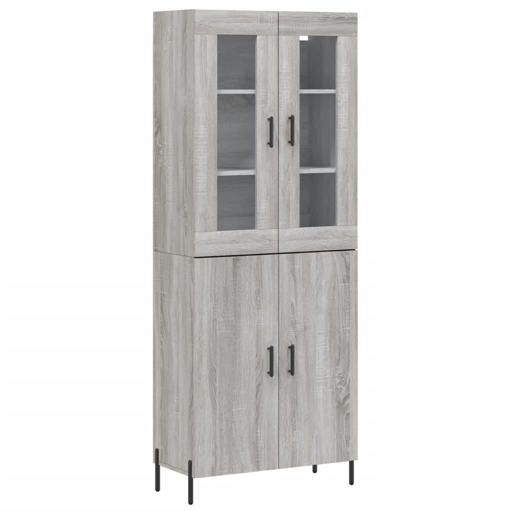 Hoge kast 69,5x34x180 cm bewerkt hout grijs sonoma eikenkleurig - AllerleiShop