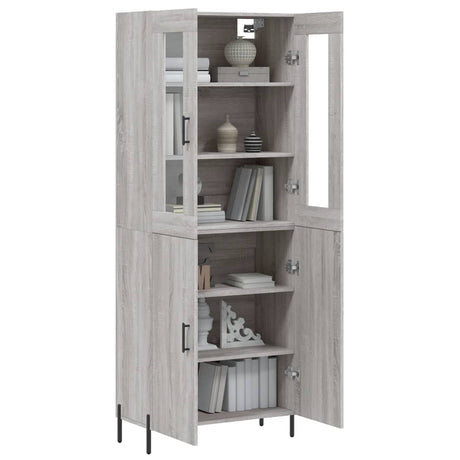 Hoge kast 69,5x34x180 cm bewerkt hout grijs sonoma eikenkleurig - AllerleiShop