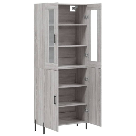 Hoge kast 69,5x34x180 cm bewerkt hout grijs sonoma eikenkleurig - AllerleiShop