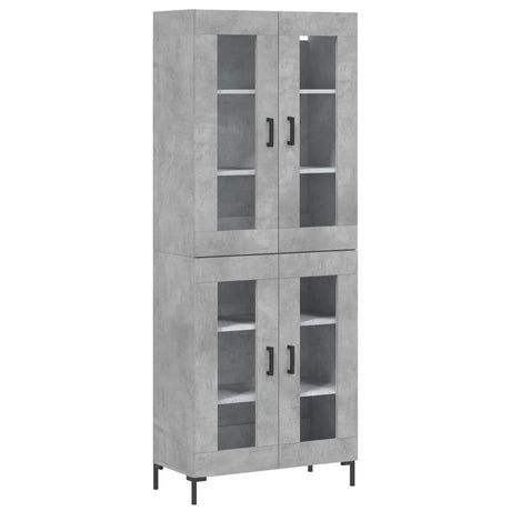 Hoge kast 69,5x34x180 cm bewerkt hout betongrijs - AllerleiShop