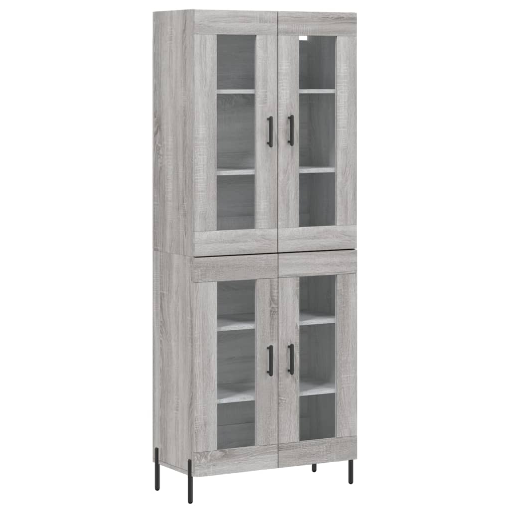 Hoge kast 69,5x34x180 cm bewerkt hout grijs sonoma eikenkleurig - AllerleiShop