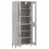 Hoge kast 69,5x34x180 cm bewerkt hout grijs sonoma eikenkleurig - AllerleiShop