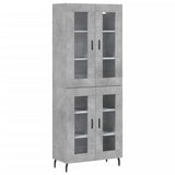 Hoge kast 69,5x34x180 cm bewerkt hout betongrijs - AllerleiShop