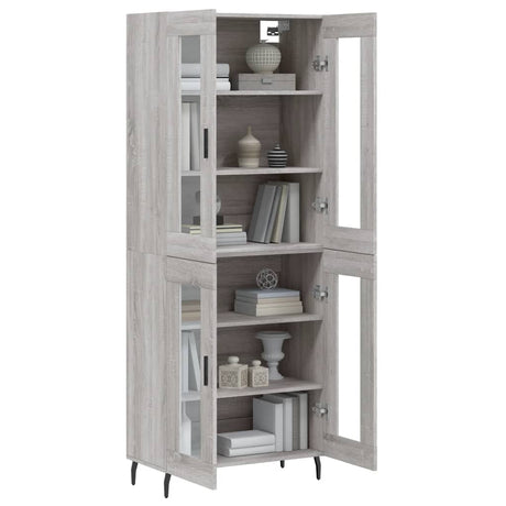 Hoge kast 69,5x34x180 cm bewerkt hout grijs sonoma eikenkleurig - AllerleiShop