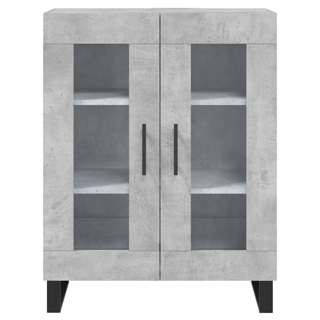 Hoge kast 69,5x34x180 cm bewerkt hout betongrijs - AllerleiShop