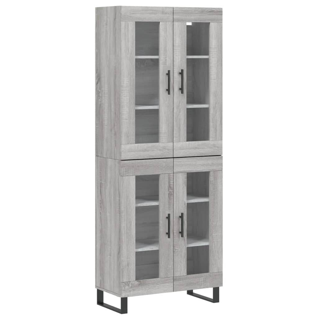 Hoge kast 69,5x34x180 cm bewerkt hout grijs sonoma eikenkleurig - AllerleiShop