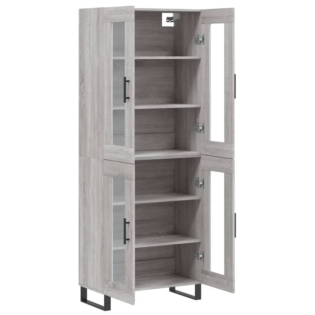 Hoge kast 69,5x34x180 cm bewerkt hout grijs sonoma eikenkleurig - AllerleiShop