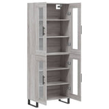 Hoge kast 69,5x34x180 cm bewerkt hout grijs sonoma eikenkleurig - AllerleiShop