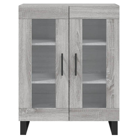 Hoge kast 69,5x34x180 cm bewerkt hout grijs sonoma eikenkleurig - AllerleiShop