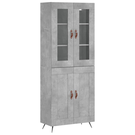 Hoge kast 69,5x34x180 cm bewerkt hout betongrijs - AllerleiShop