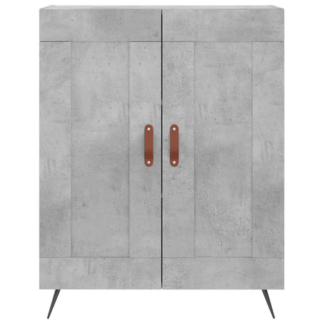 Hoge kast 69,5x34x180 cm bewerkt hout betongrijs - AllerleiShop