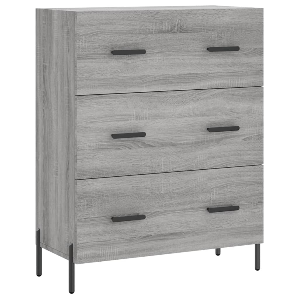 Hoge kast 69,5x34x180 cm bewerkt hout grijs sonoma eikenkleurig - AllerleiShop