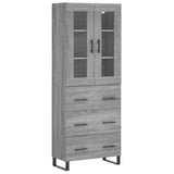 Hoge kast 69,5x34x180 cm bewerkt hout grijs sonoma eikenkleurig - AllerleiShop