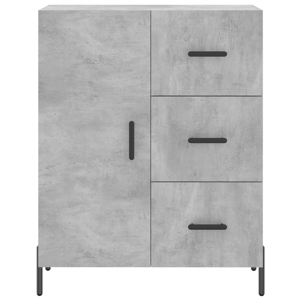 Hoge kast 69,5x34x180 cm bewerkt hout betongrijs - AllerleiShop