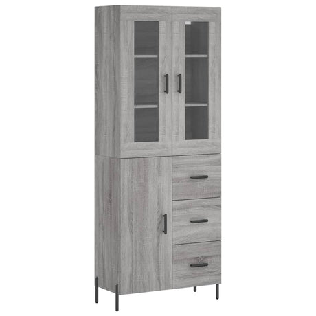 Hoge kast 69,5x34x180 cm bewerkt hout grijs sonoma eikenkleurig - AllerleiShop