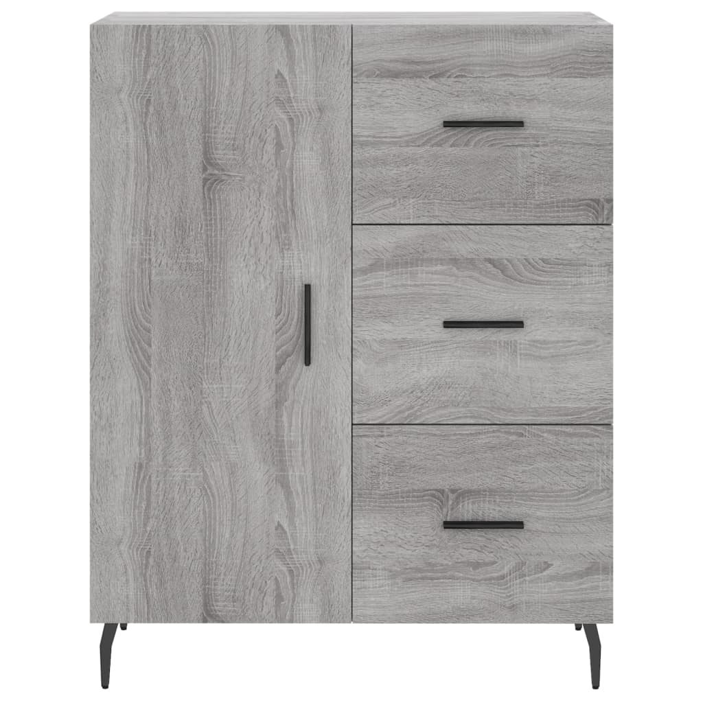 Hoge kast 69,5x34x180 cm bewerkt hout grijs sonoma eikenkleurig - AllerleiShop