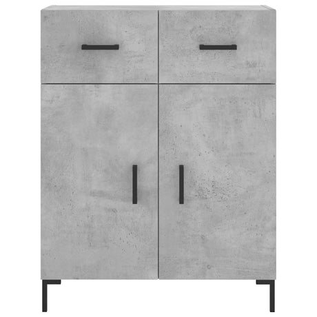 Hoge kast 69,5x34x180 cm bewerkt hout betongrijs - AllerleiShop