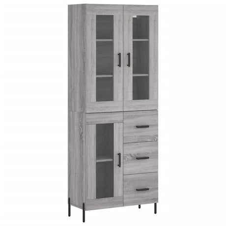 Hoge kast 69,5x34x180 cm bewerkt hout grijs sonoma eikenkleurig - AllerleiShop