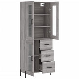 Hoge kast 69,5x34x180 cm bewerkt hout grijs sonoma eikenkleurig - AllerleiShop