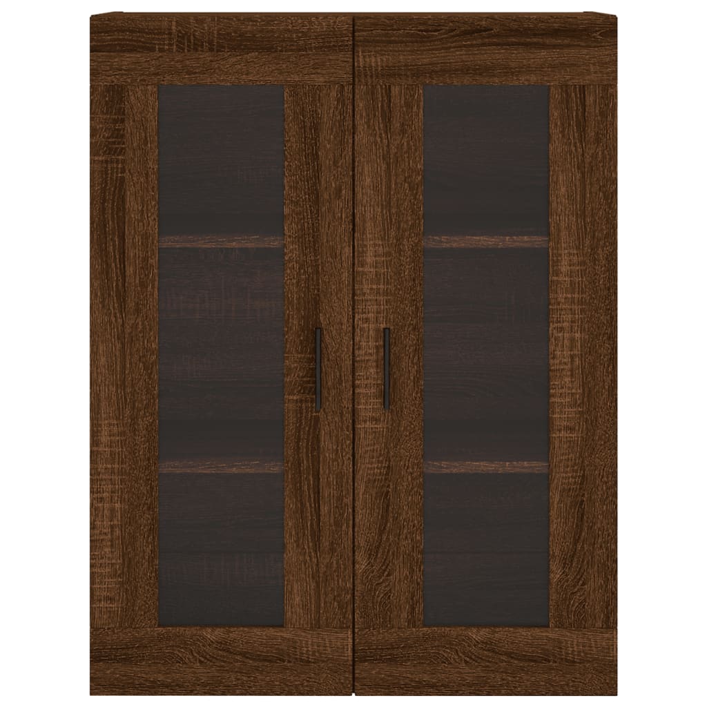 Hoge kast 69,5x34x180 cm bewerkt hout bruin eikenkleur - AllerleiShop