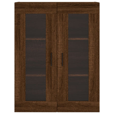 Hoge kast 69,5x34x180 cm bewerkt hout bruin eikenkleur - AllerleiShop